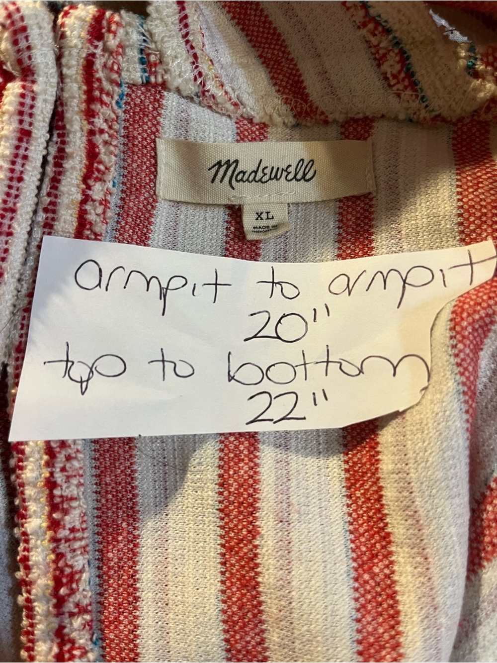 Madewell Boucle Stripe Cross Back Textured Knit Tank Top Size XL - Picture 8 of 10